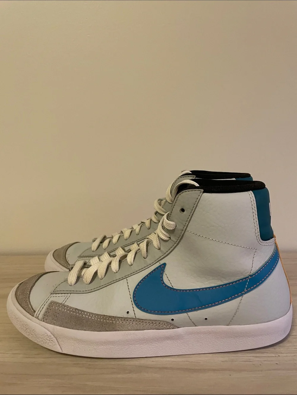Nike Blazer Mid 77 FD0297-001 Pure Platinum Laser Blue Sneaker GS Size 7Y